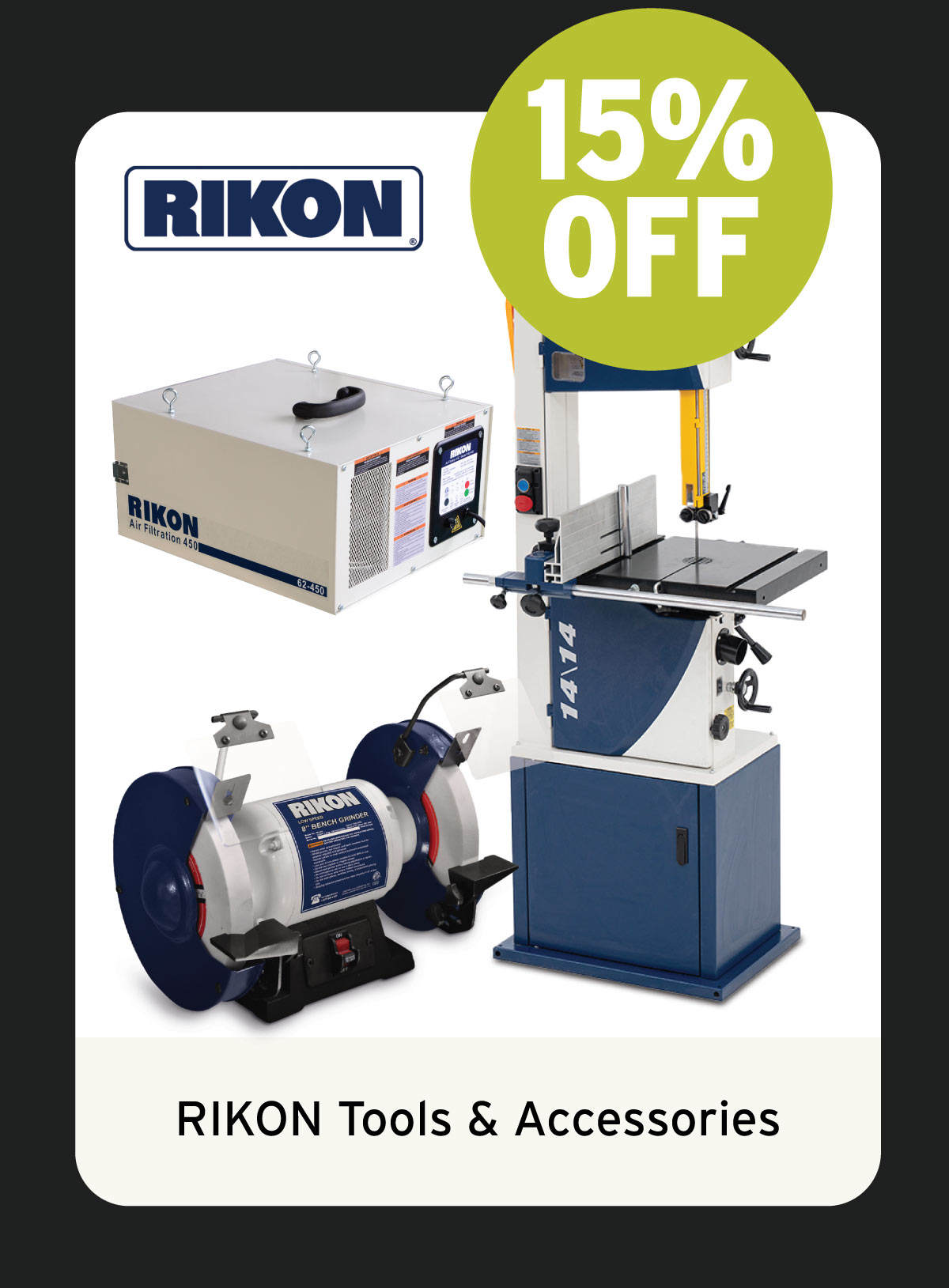 15% Off Rikon Tools & Accessories
