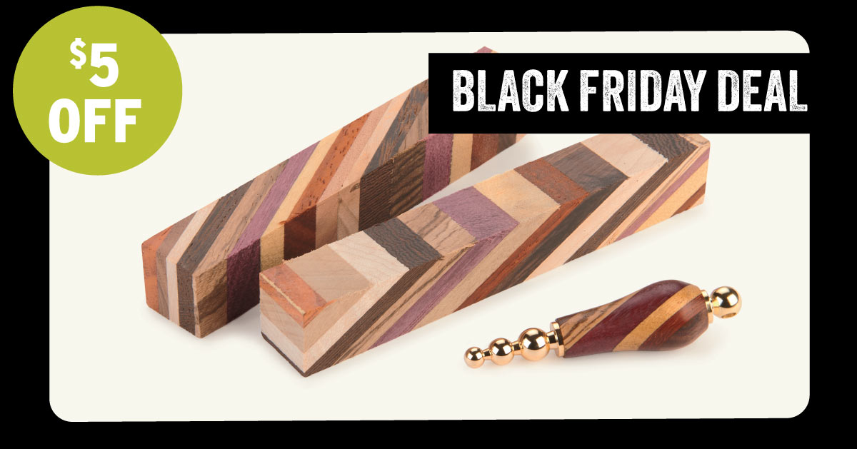 $5 Off Diagonal Cut Laminated Pen Blanks - 3/4" x 3/4" x 5" - 2 Piece