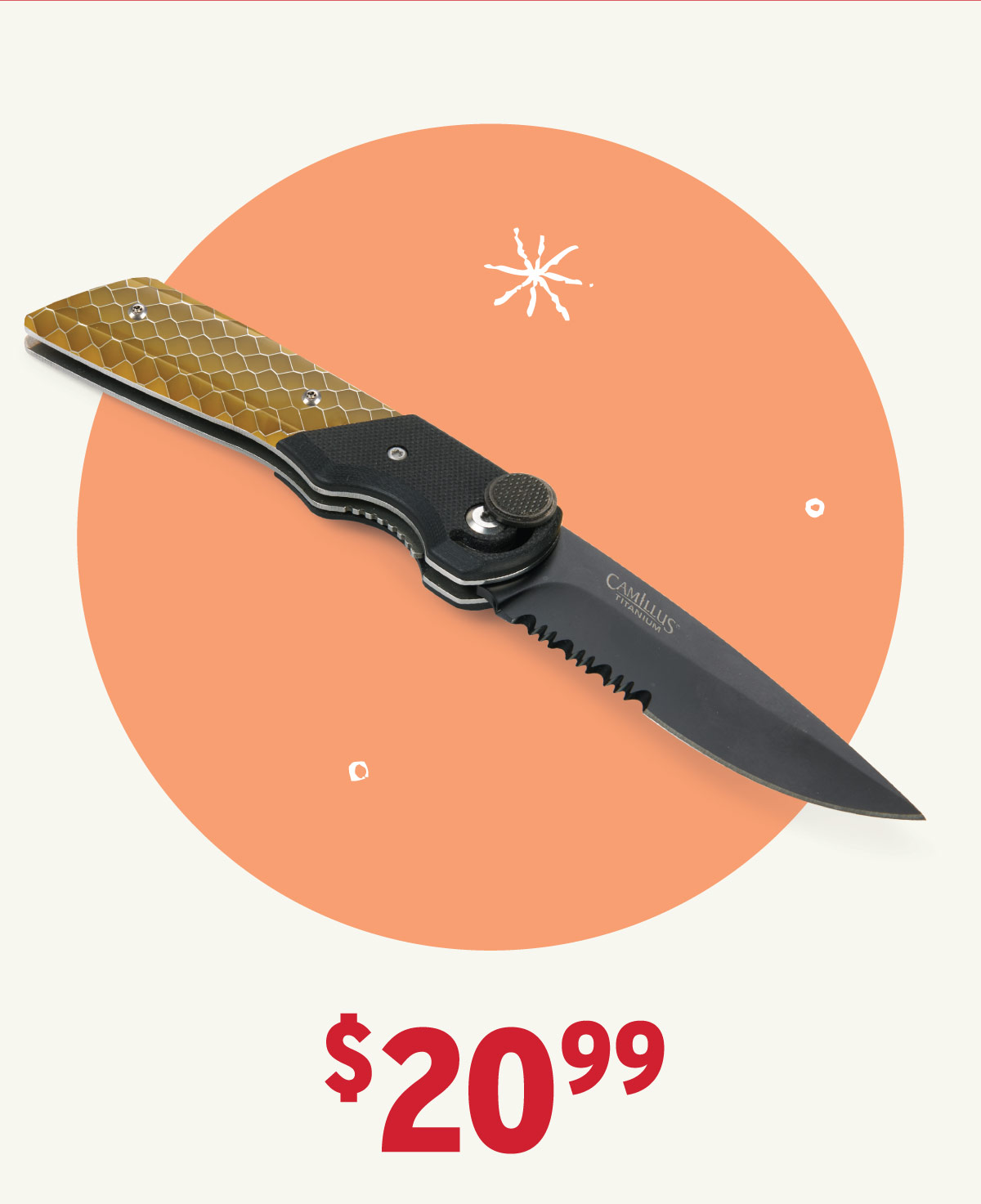 Camillus Okam Liner Lock Pocketknife for Hunting and Fishing - 7-1/2" - Unfinished Kit