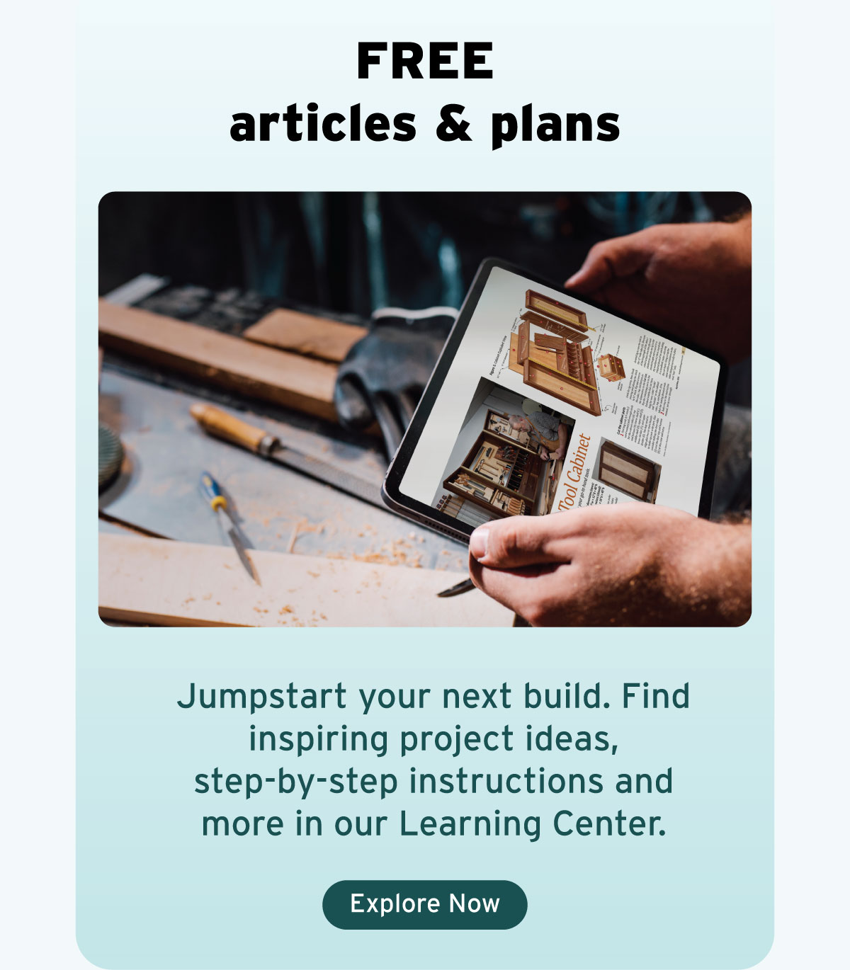Browse Free Articles & Plans - Visit The Learning Center