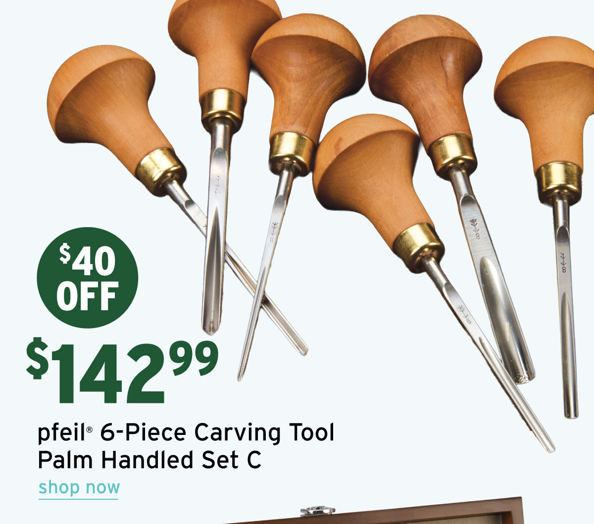 pfeil Carving Tool Palm Handled Set C - 6 Piece
