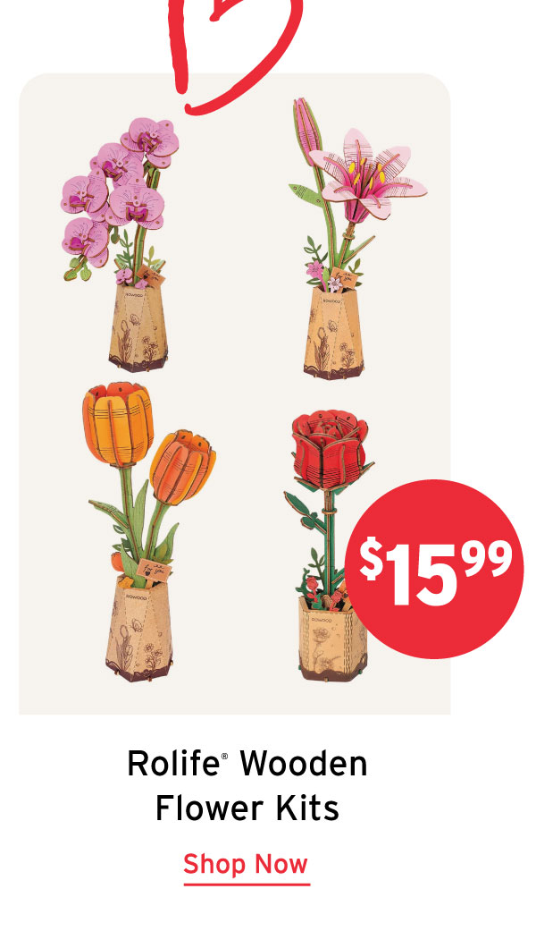 Rolife Wooden Flower Kits