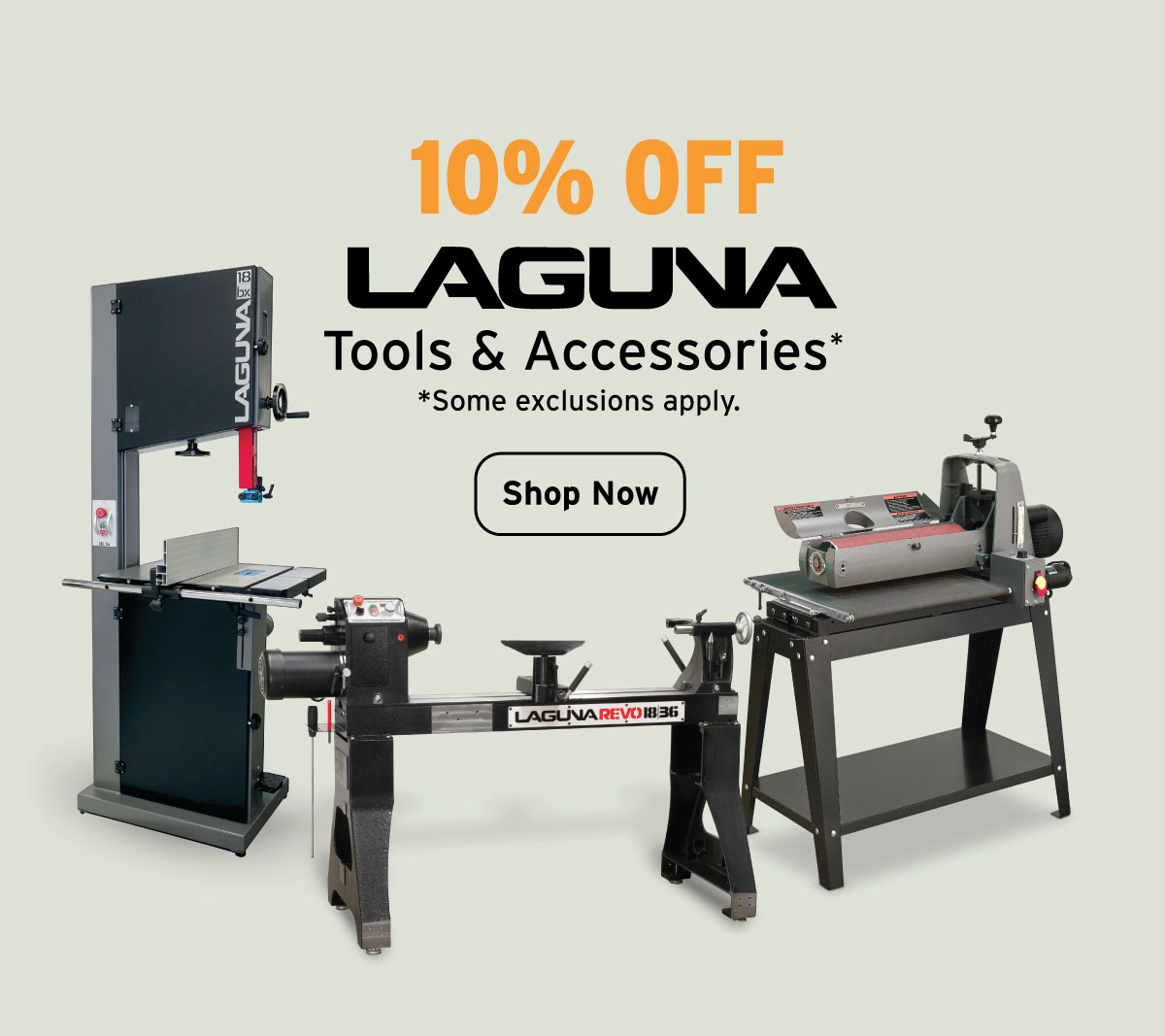 10% Off Laguna Tools & Accessories
