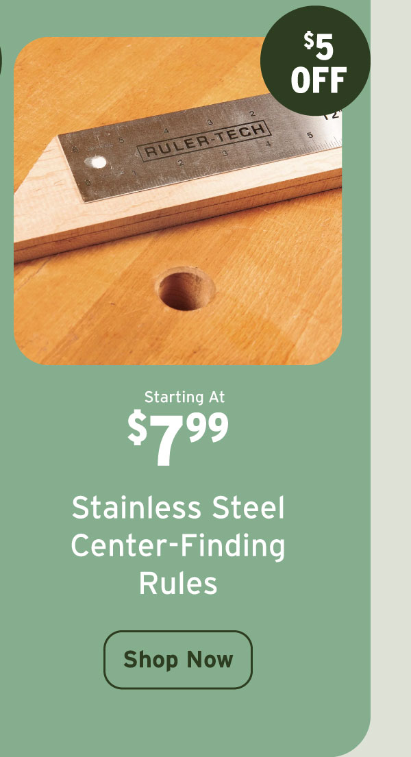 WoodRiver Stainless Steel Center Finding Rule