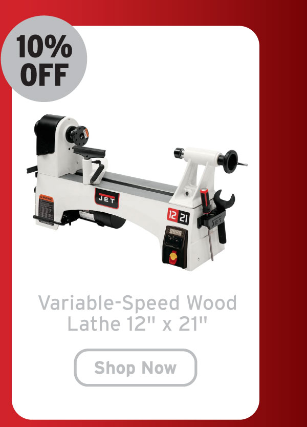 Jet Variable Speed Wood Lathe - 12" x 21" - 1 HP 1 Ph 115V - 1221VS