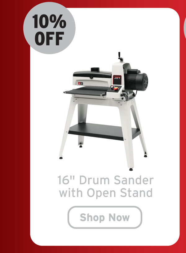 Jet 16" Drum Sander with Open Stand - 1-1/2 HP 1 Ph 115V - JWDS-1632
