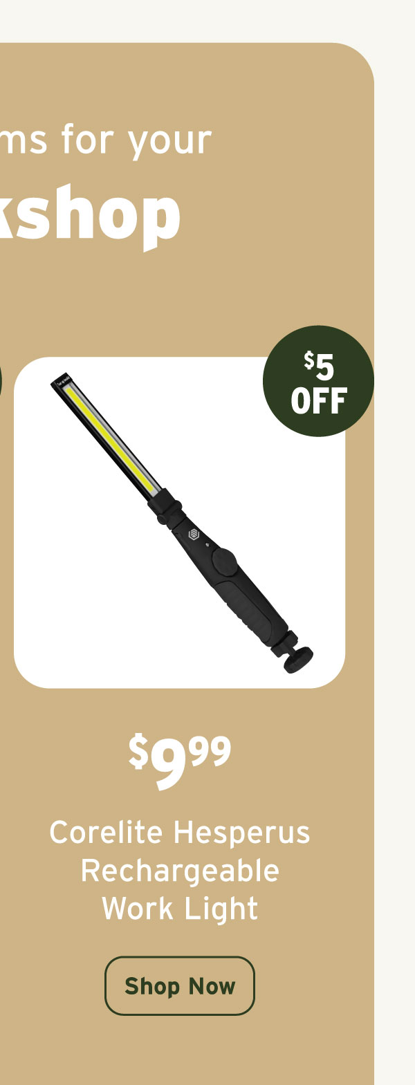 Corelite Hesperus Rechargeable Work Light
