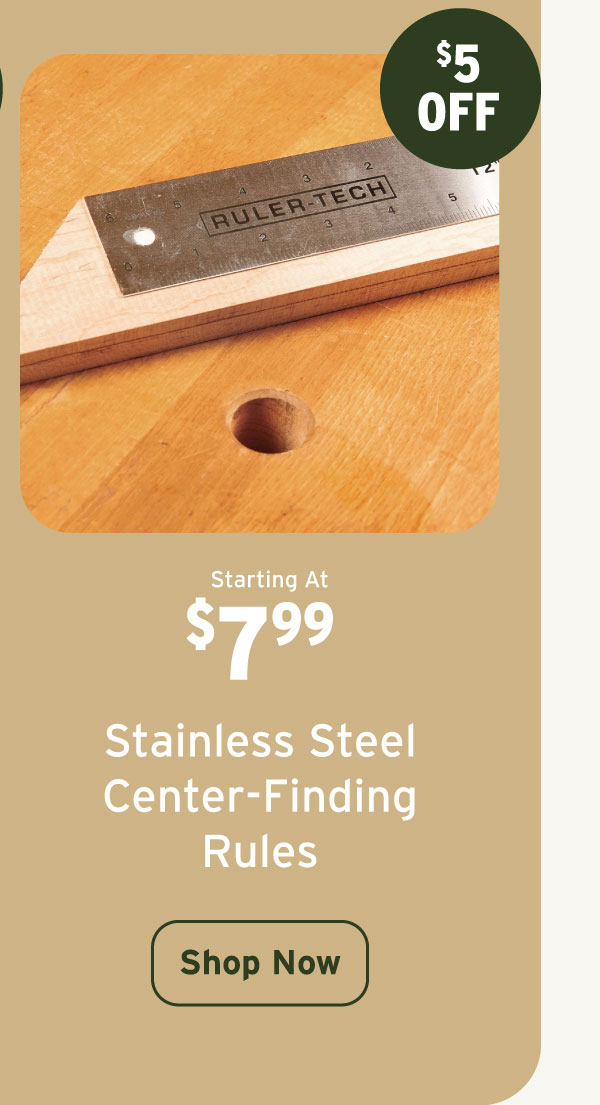 WoodRiver Stainless Steel Center Finding Rule