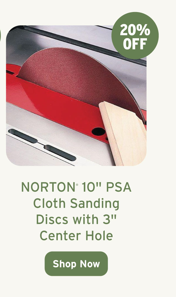 Norton 10" PSA Cloth Sanding Discs with 3' Center Hole