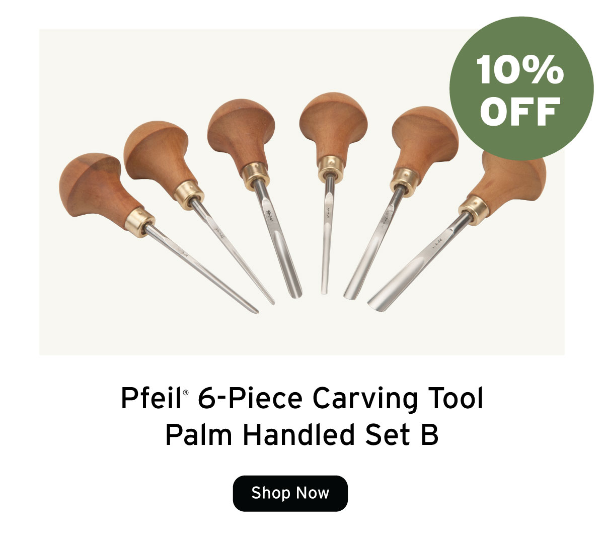 pfeil Carving Tool Palm Handled Set B 6 piece