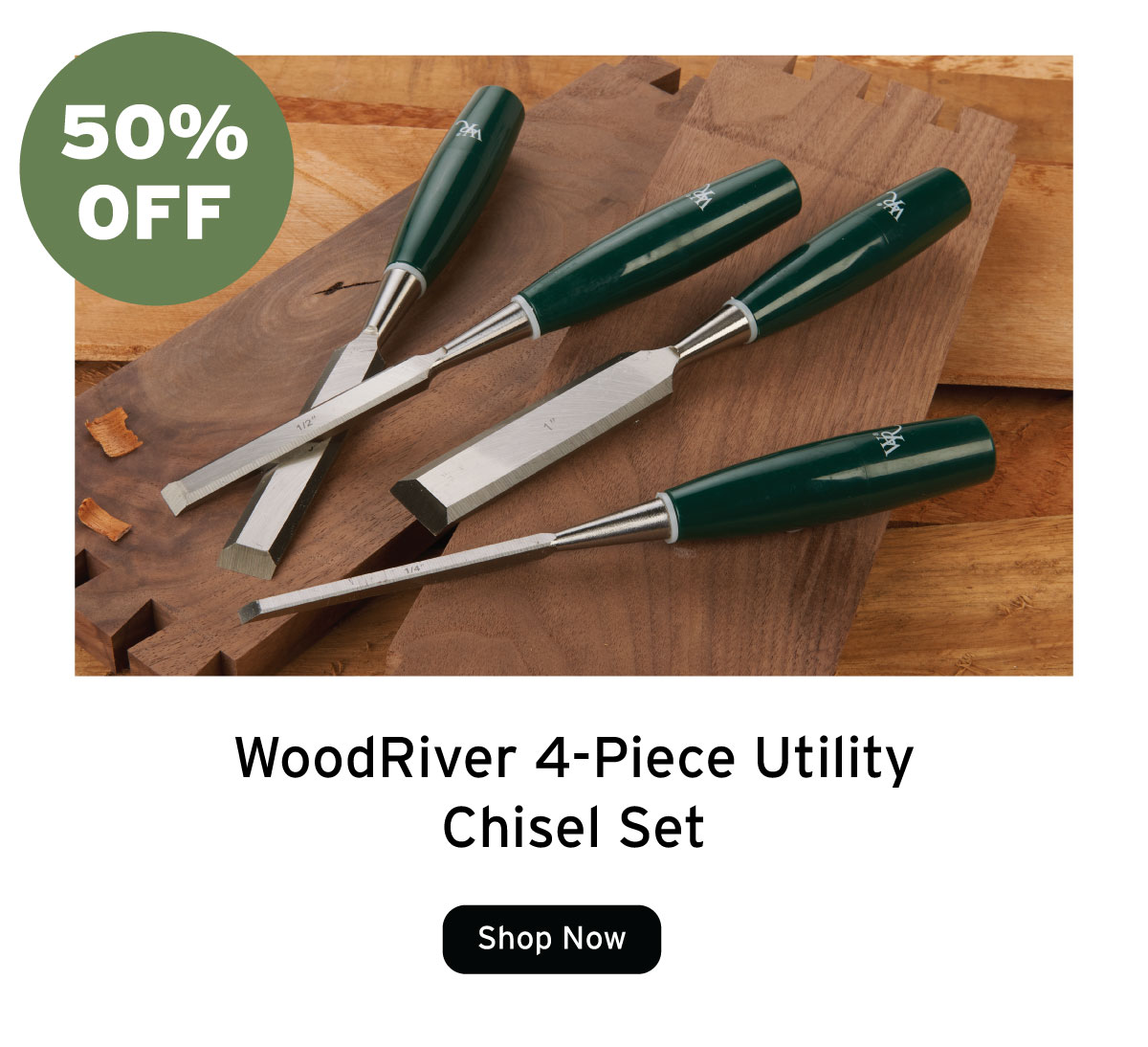 WoodRiver Utility Chisel Set - 4 Piece