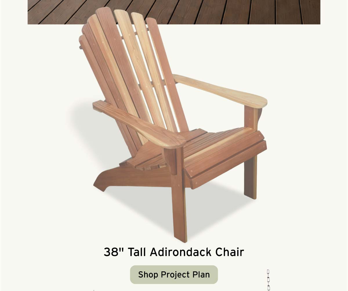 Woodcraft Woodworking Project Paper Plan to Build a 38" Tall Adirondack Chair