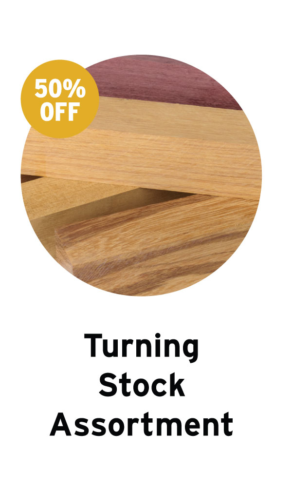 Woodcraft Woodshop Turning Stock Assortment - Purpleheart, Wana, Marblewood, Kimboto, Tauari - 5 Piece