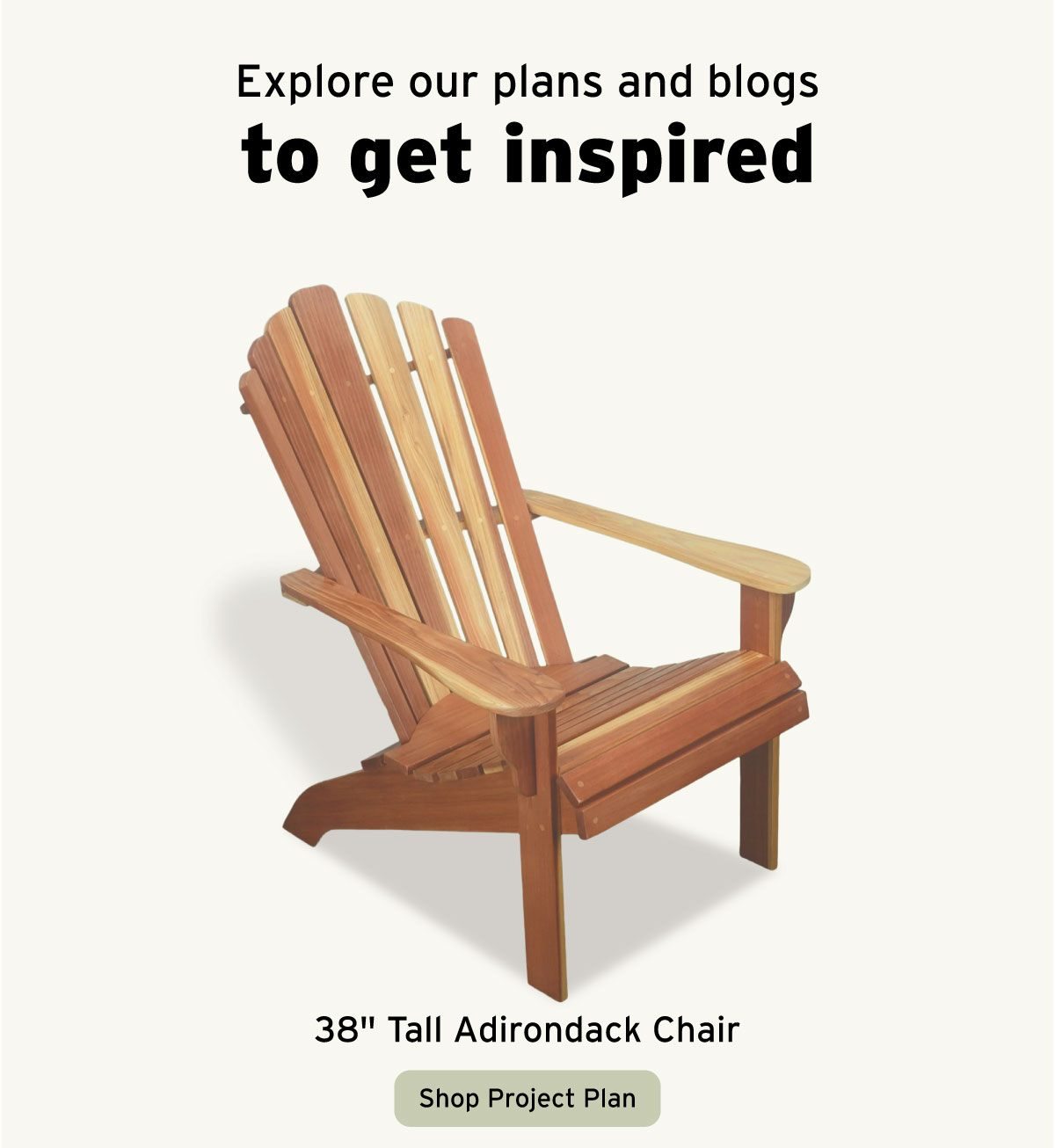 Woodcraft Woodworking Project Paper Plan to Build a 38" Tall Adirondack Chair