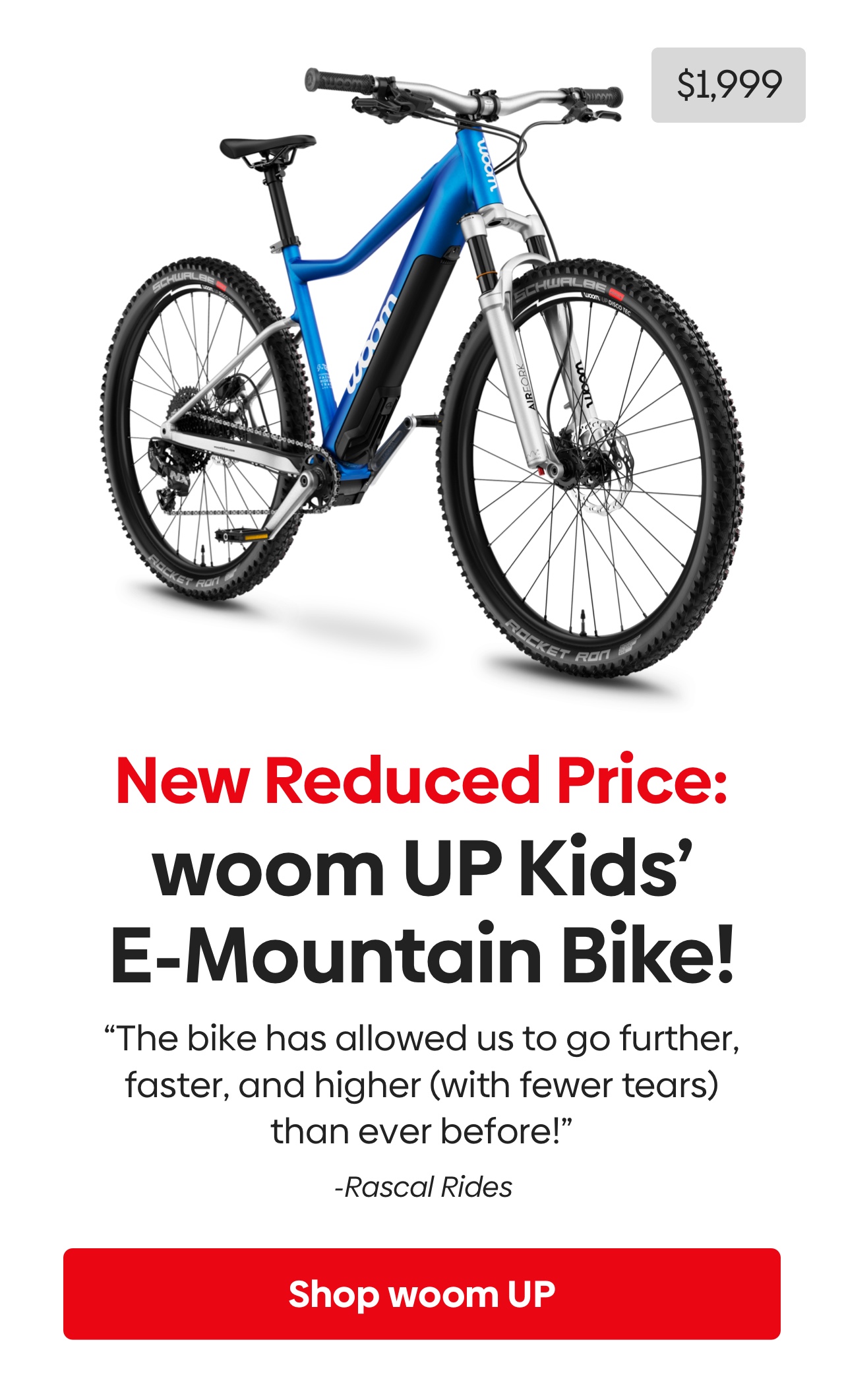 New Reduced Price: Shop woom UP Kids' E-Mountain Bike!