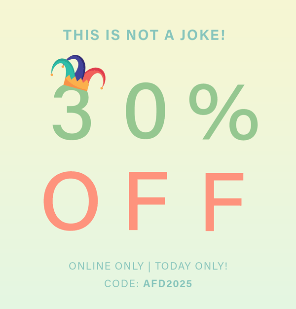 This is NOT a joke. 30% OFF.