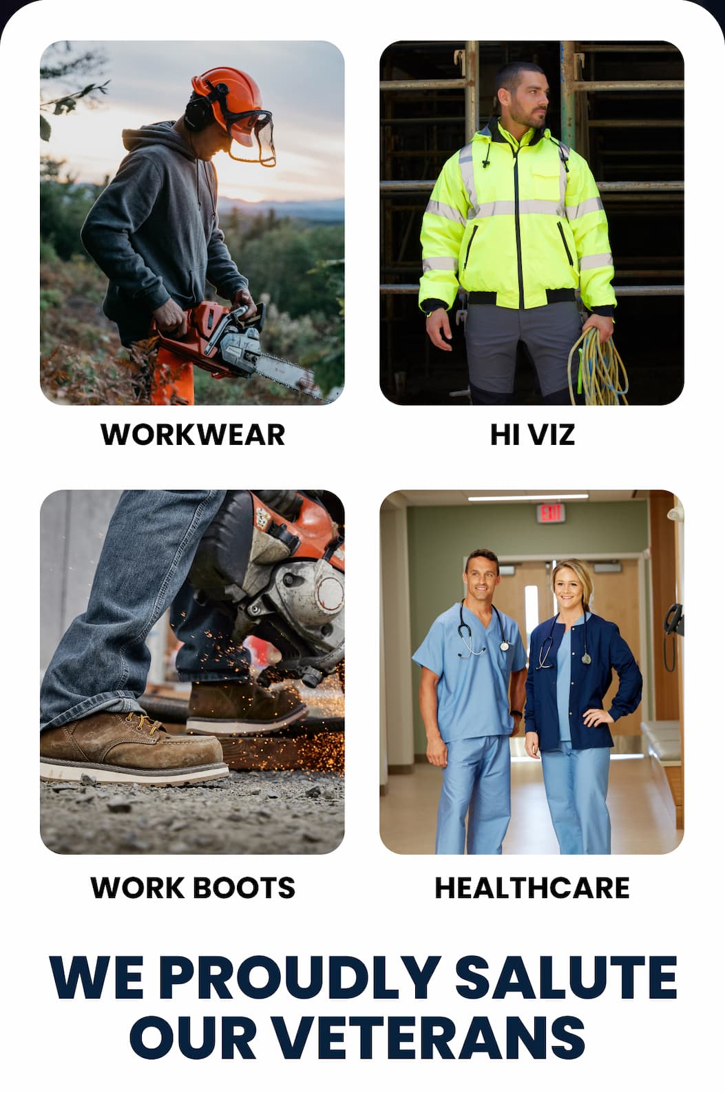 WorkWear, HI VIZ, Work Boots, Healthcare