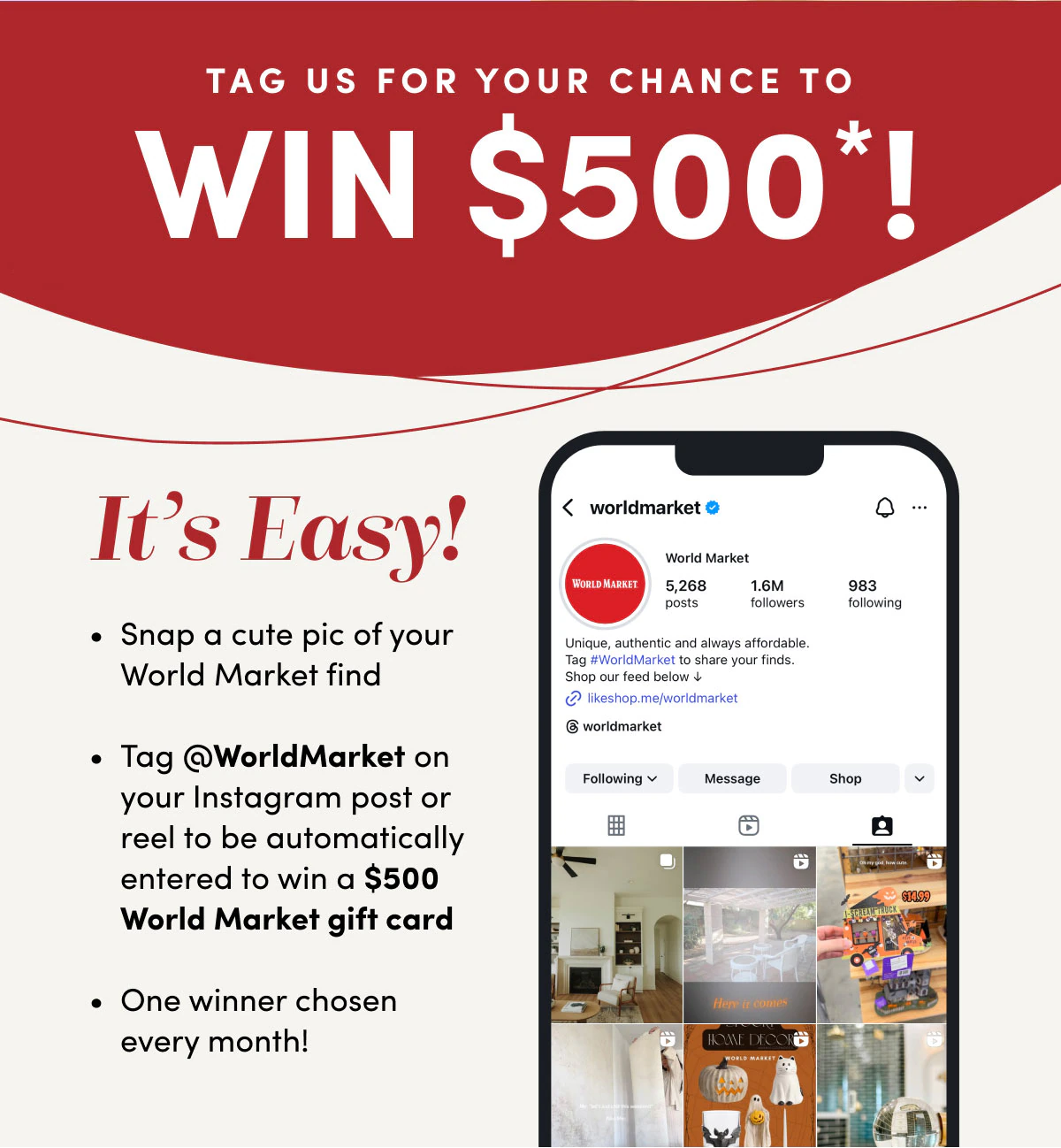 WIN $500*!