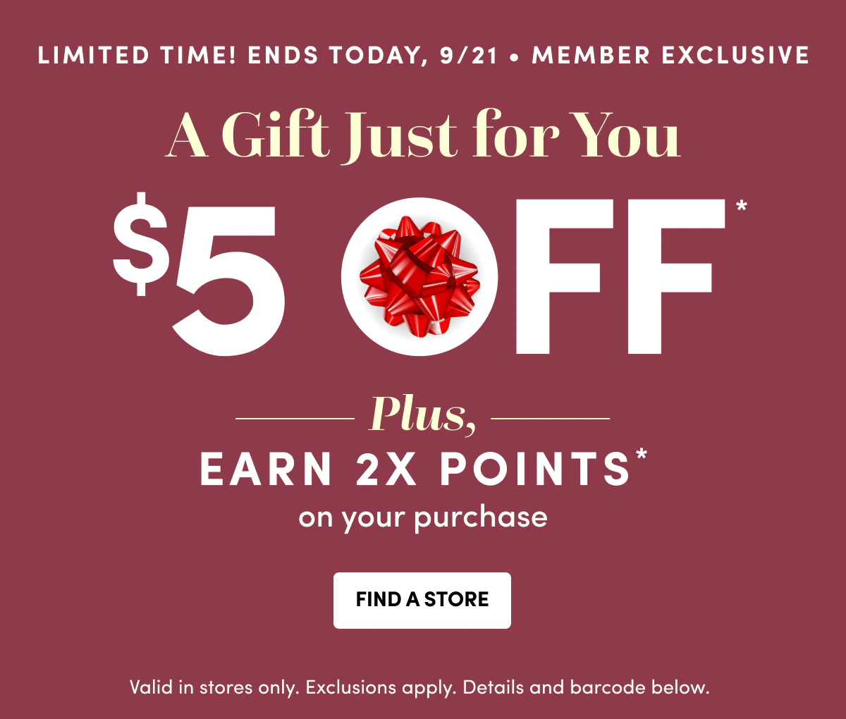 Earn 2X Points on your purchase