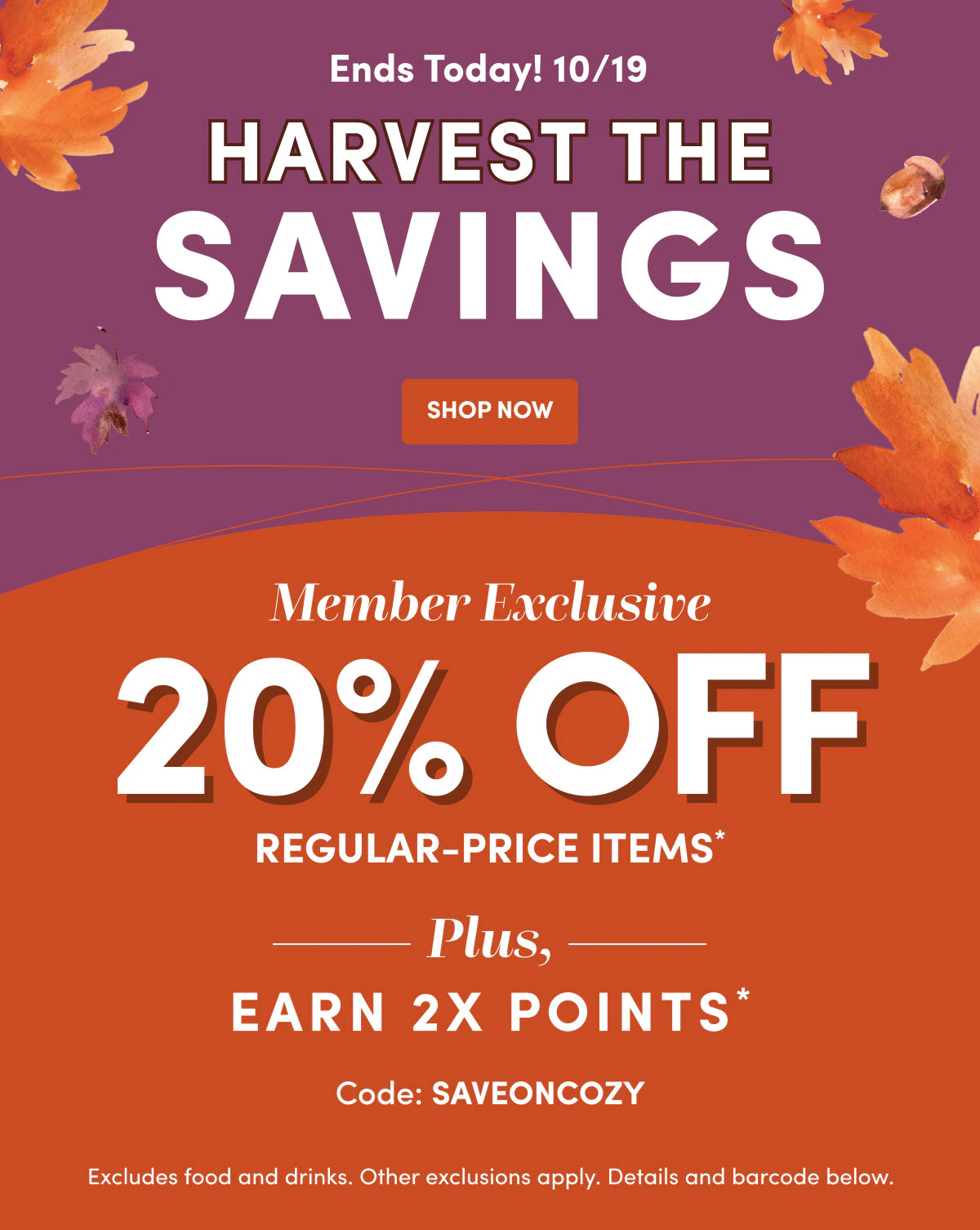 Member Exclusive 20% OFF SHOP NOW