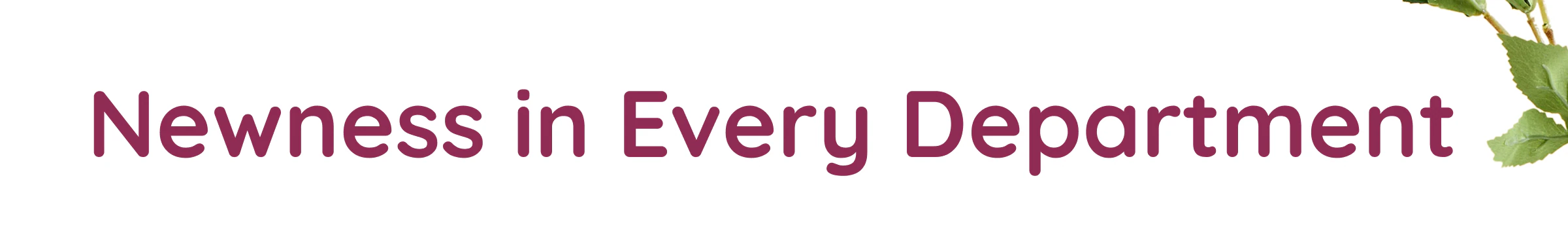 Newness In Every Department