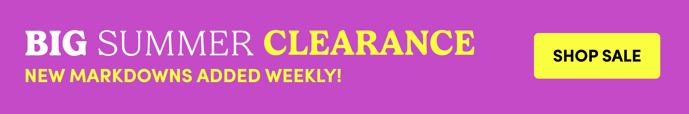 BIG SUMMER CLEARANCE SHOP SALE