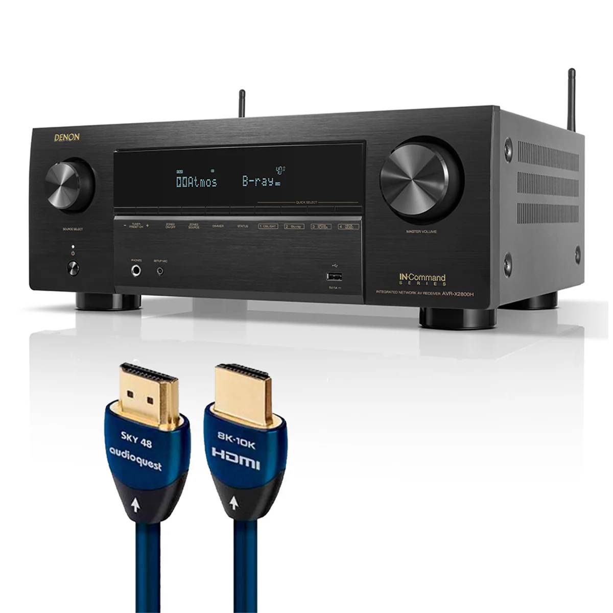 Image of Denon AVR-X2800H 7.2 Channel 8K Receiver with AudioQuest SKY 3m HDMI Cable