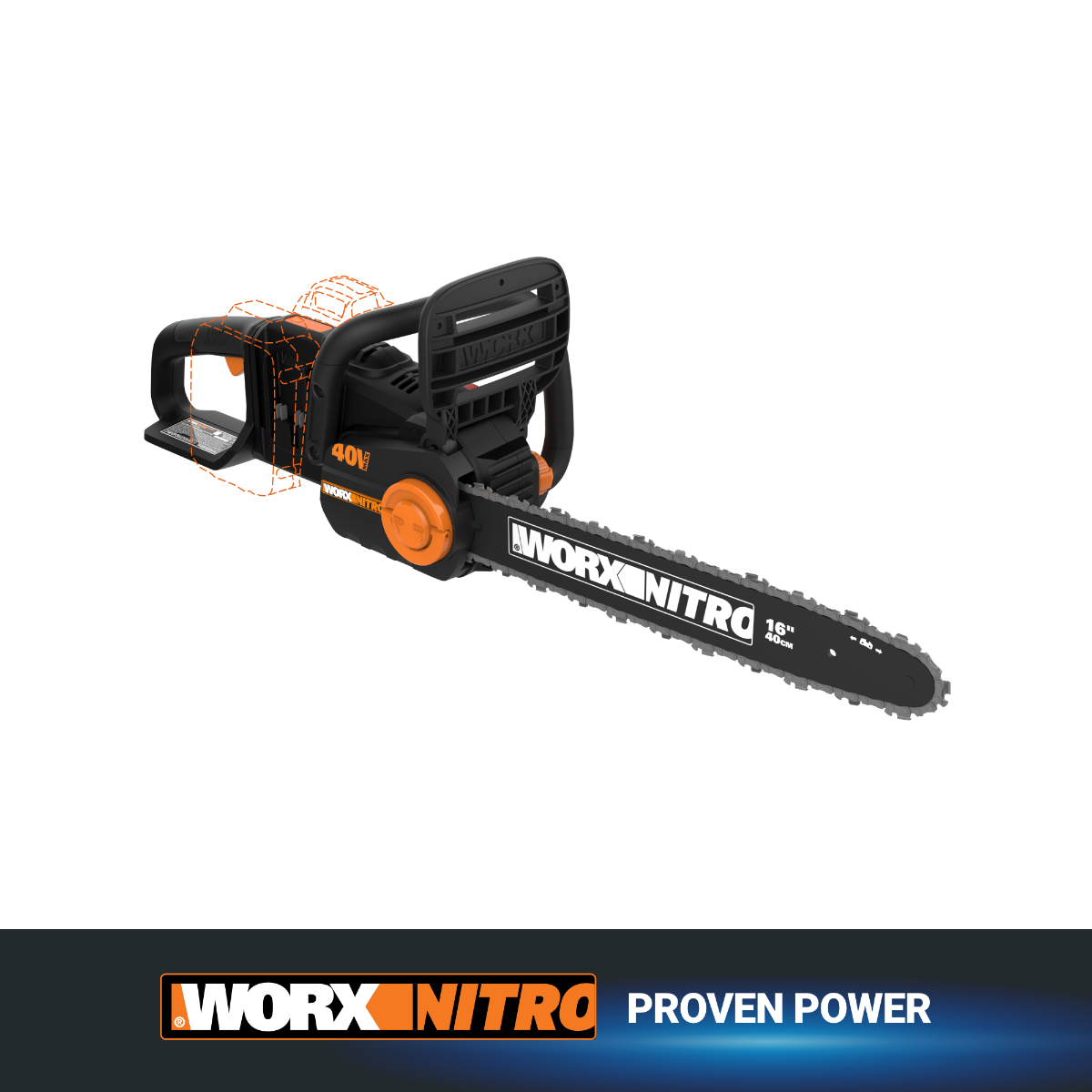 Nitro 40V Power Share Cordless 16" Chainsaw with Brushless Motor - Tool Only