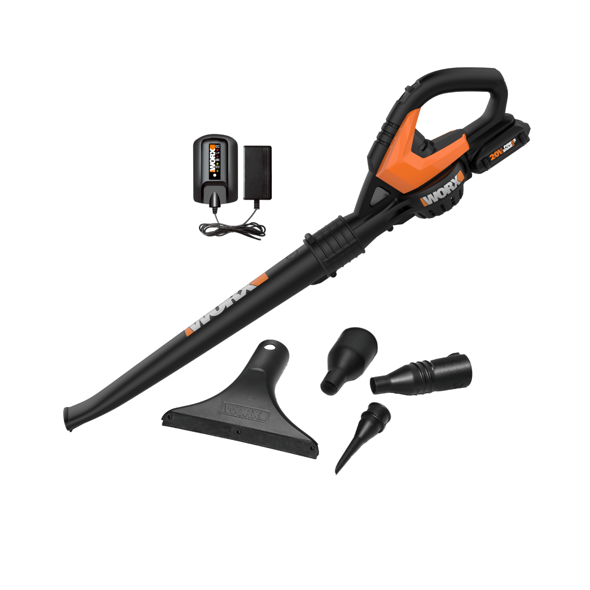 20V PowerShare WORX AIR Cordless Leaf Blower / Sweeper - 4 Attachments Included