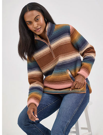 Women's Wrangler Retro Quarter-Zip Sherpa Pullover