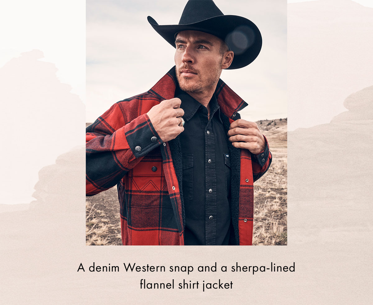 A denim western snap