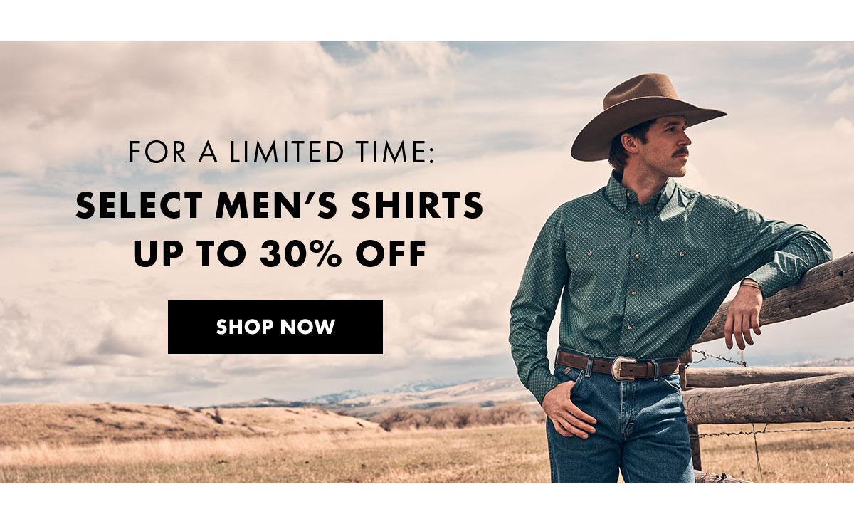 Select men’s shirts up to 30% off
