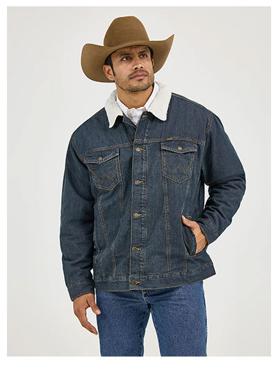 Wrangler® Western Sherpa Lined Denim Trucker Jacket