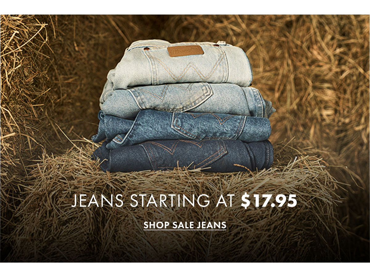 Jeans starting at $17.95