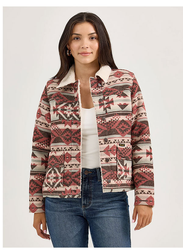 Women's Wrangler® Sherpa Lined Jacquard Barn Jacket