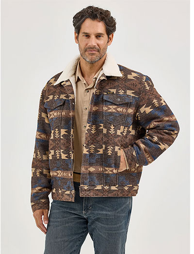 Men's Wrangler® Sherpa Lined Jacquard Print Jacket