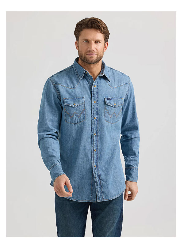 Men's Wrangler Classic Denim Western Snap Shirt
