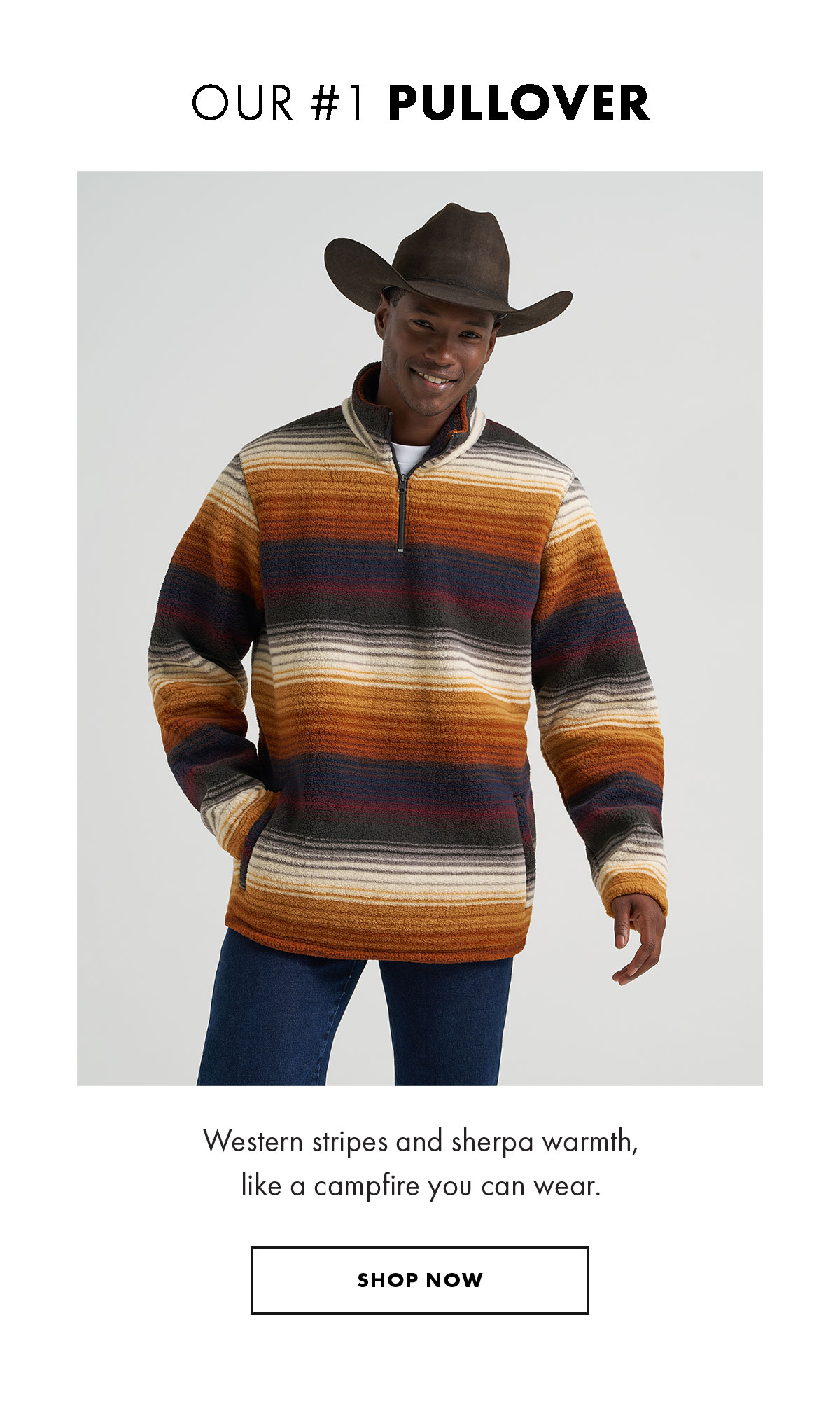 OUR#1 Pullover - Western Stripes And Sherpa Warmth, Like A Campfire You Can Wear.