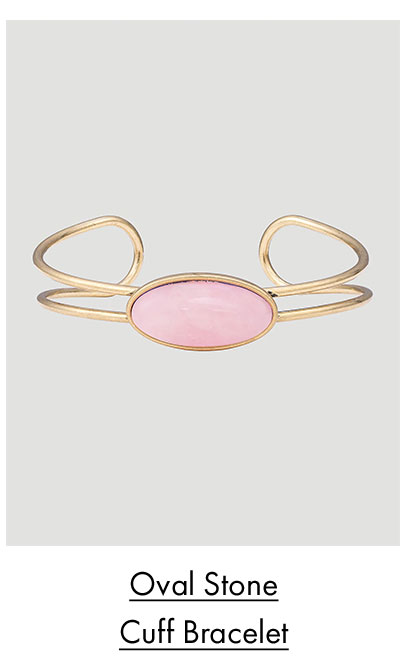 Oval Stone Cuff Bracelet
