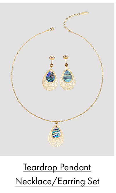 Teardrop Pendant Necklace/Earring Set