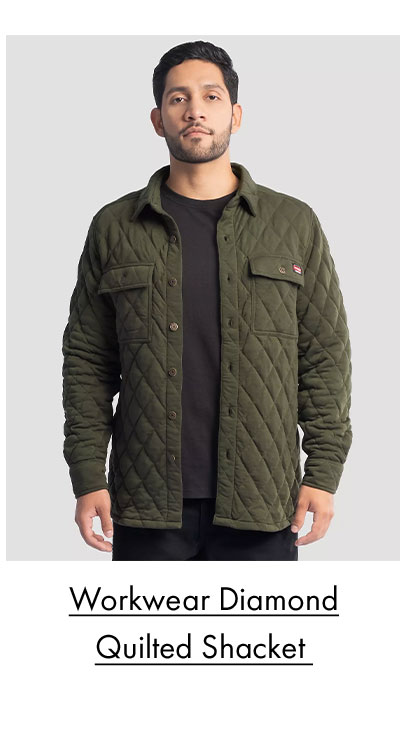 Workwear Diamond Quilted Shacket