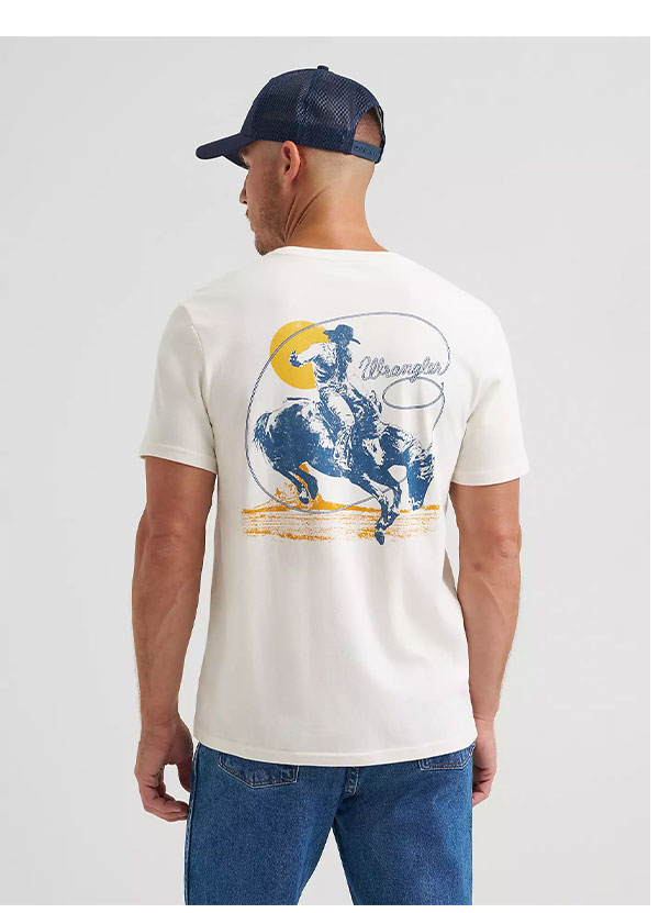 Lassoing Cowboy Back Graphic T-Shirt