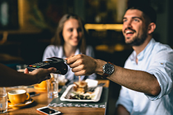 Man holding a credit card