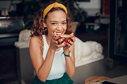Woman drinking coffee
