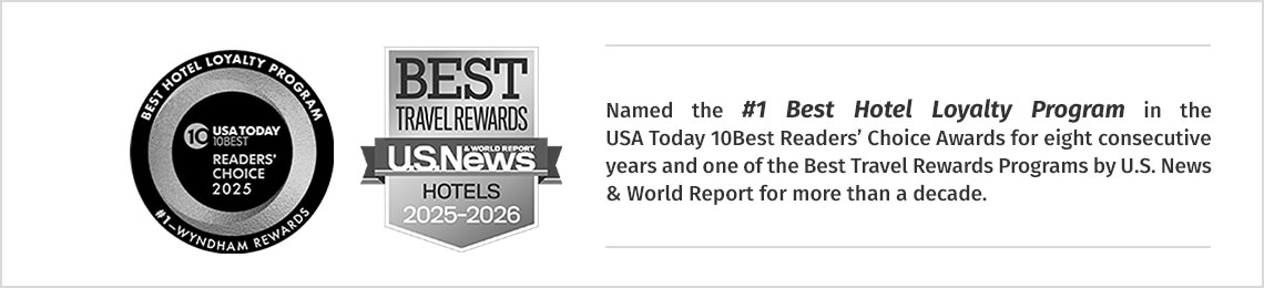 Named the #1 Best Hotel Loyalty Program in the USA Today 10Best Readers’ Choice Awards for eight consecutive years and one of the Best Travel Rewards Programs by U.S. News & World Report for more than a decade.