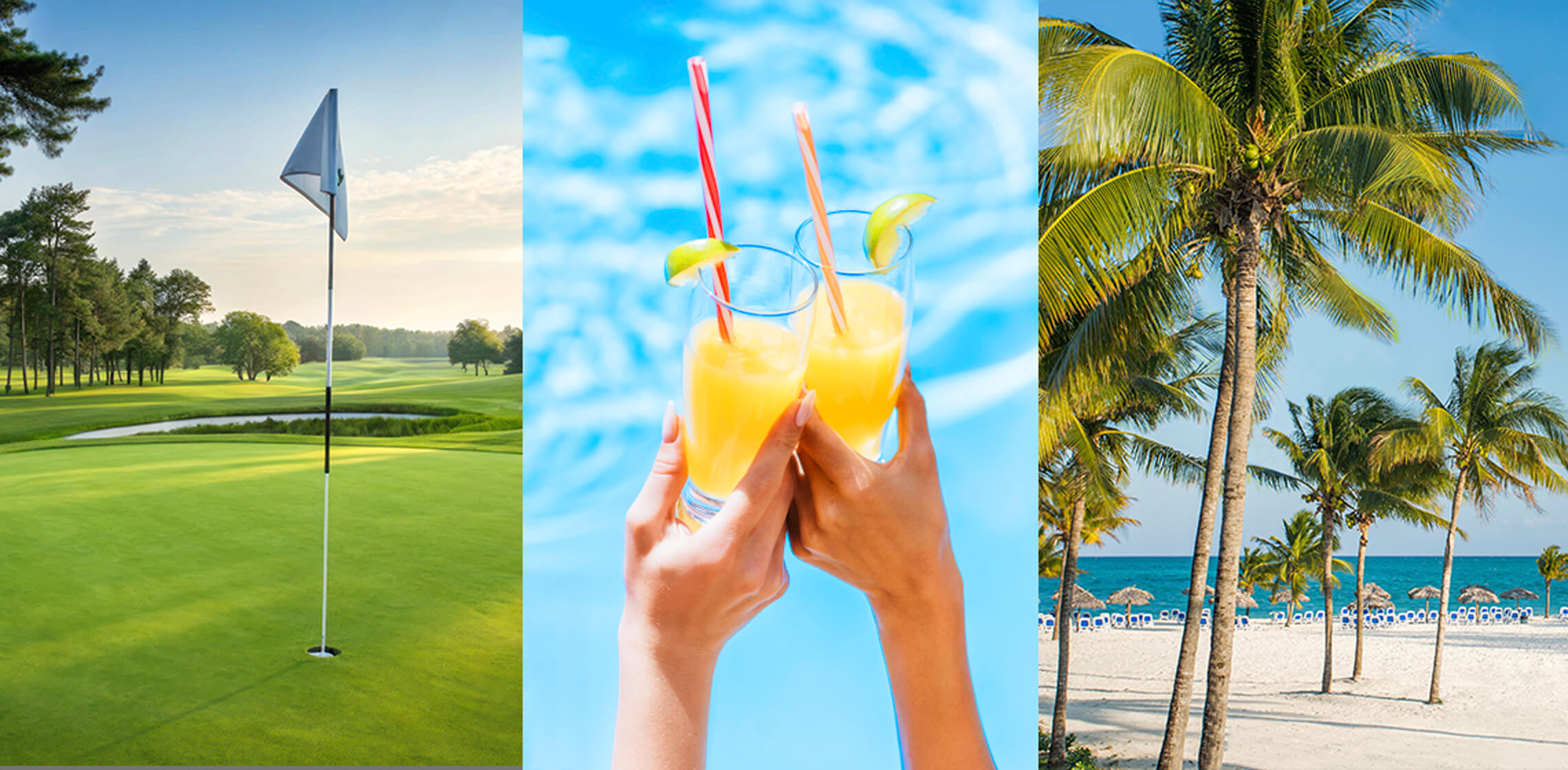 Golf Course, Beverages, Palm Trees