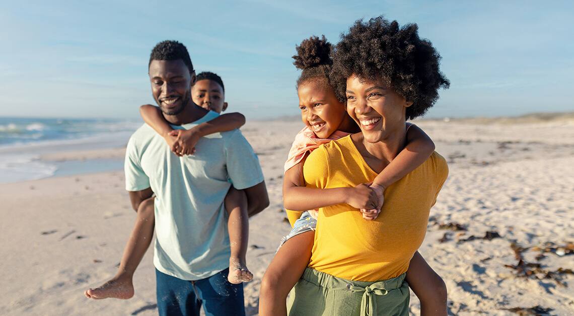 Family at the beach