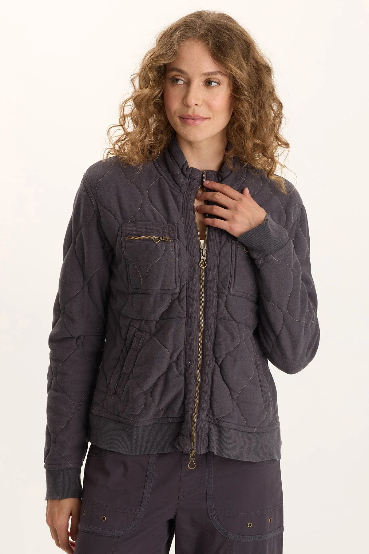 Image of Osment Plush Quilted 4-Pocket Bomber Jacket