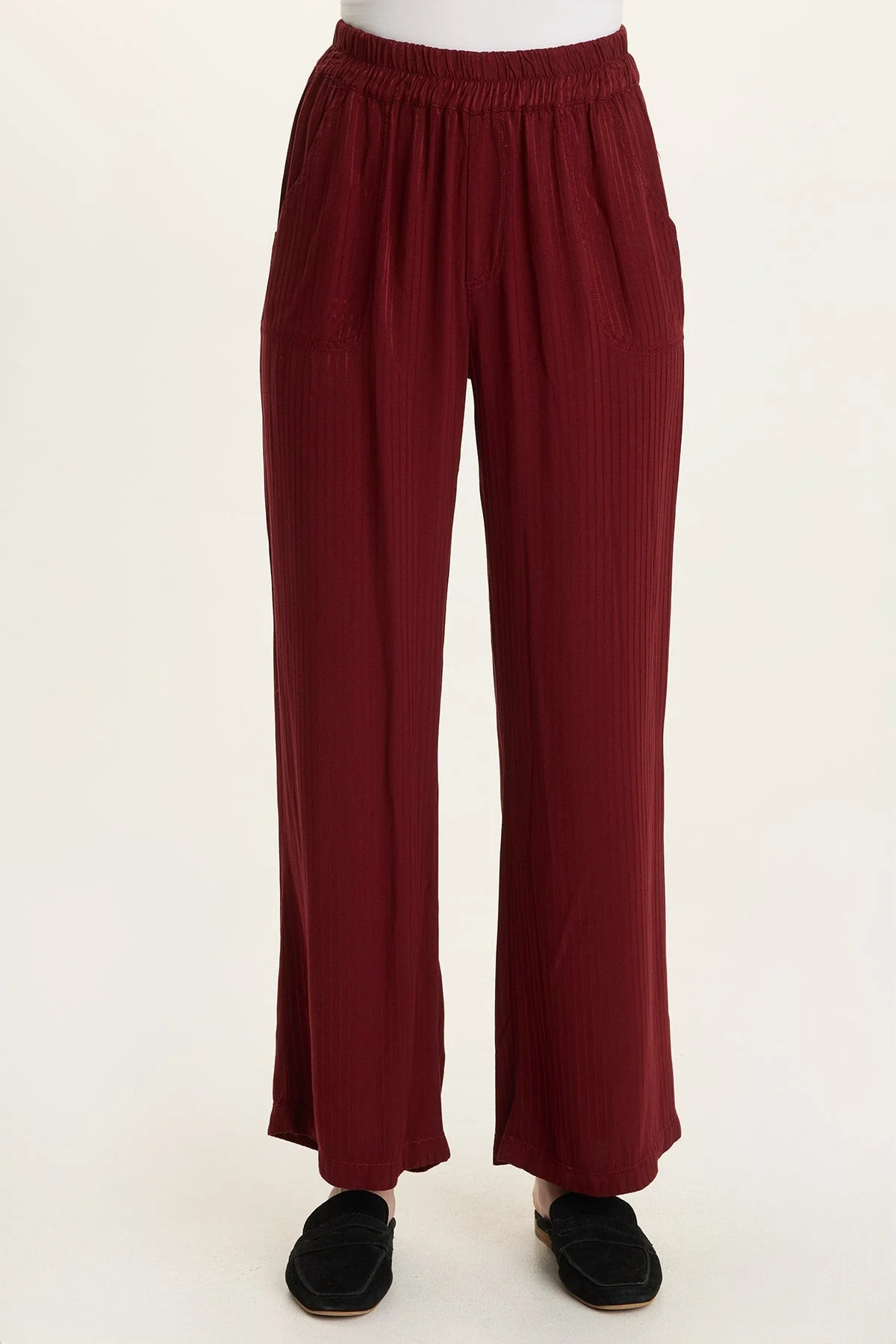 Image of Harmon Satin Stripe Wide-Leg Pant