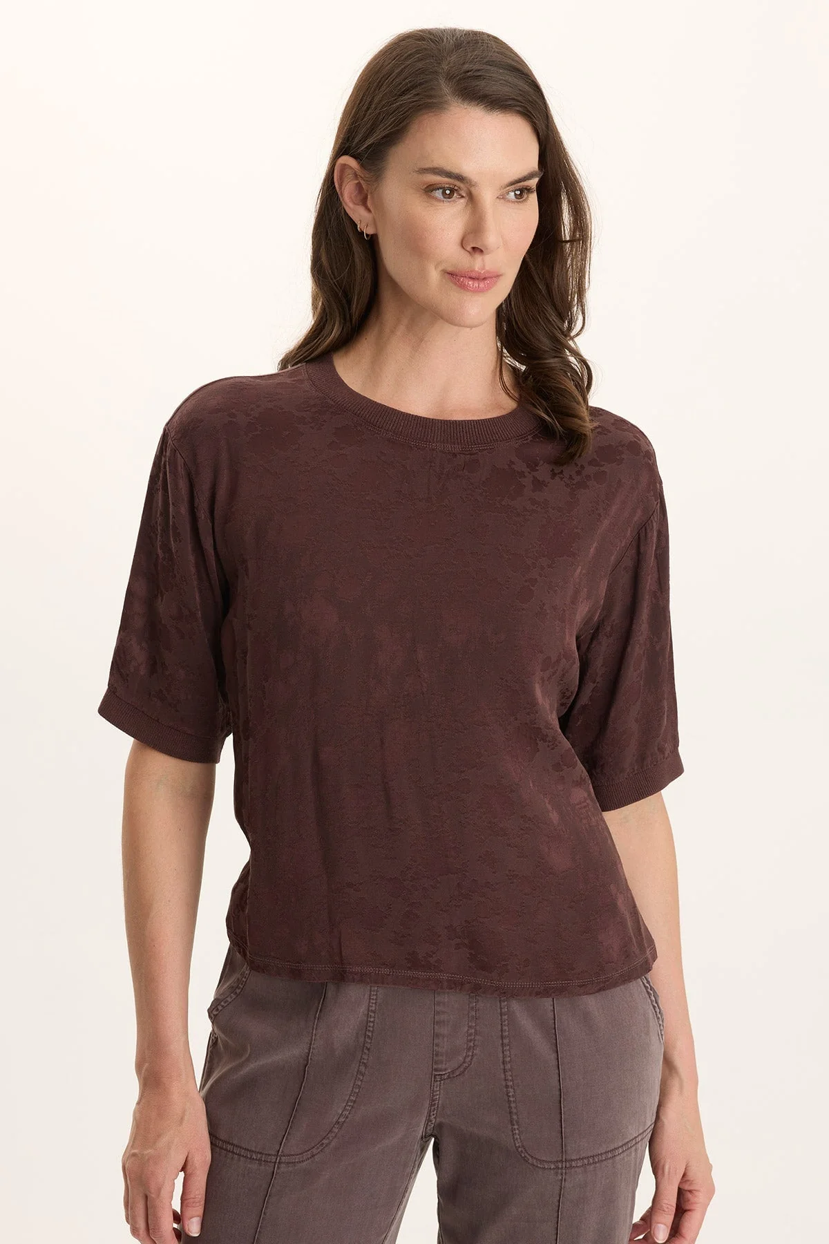 Image of Chelan Textured Satin Casual Fit Top